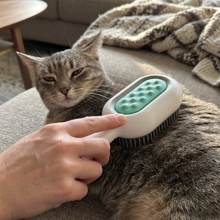 Brosse de Toilettage 3-en-1 pour Chien et Chat – Brossage, Massage & Bain