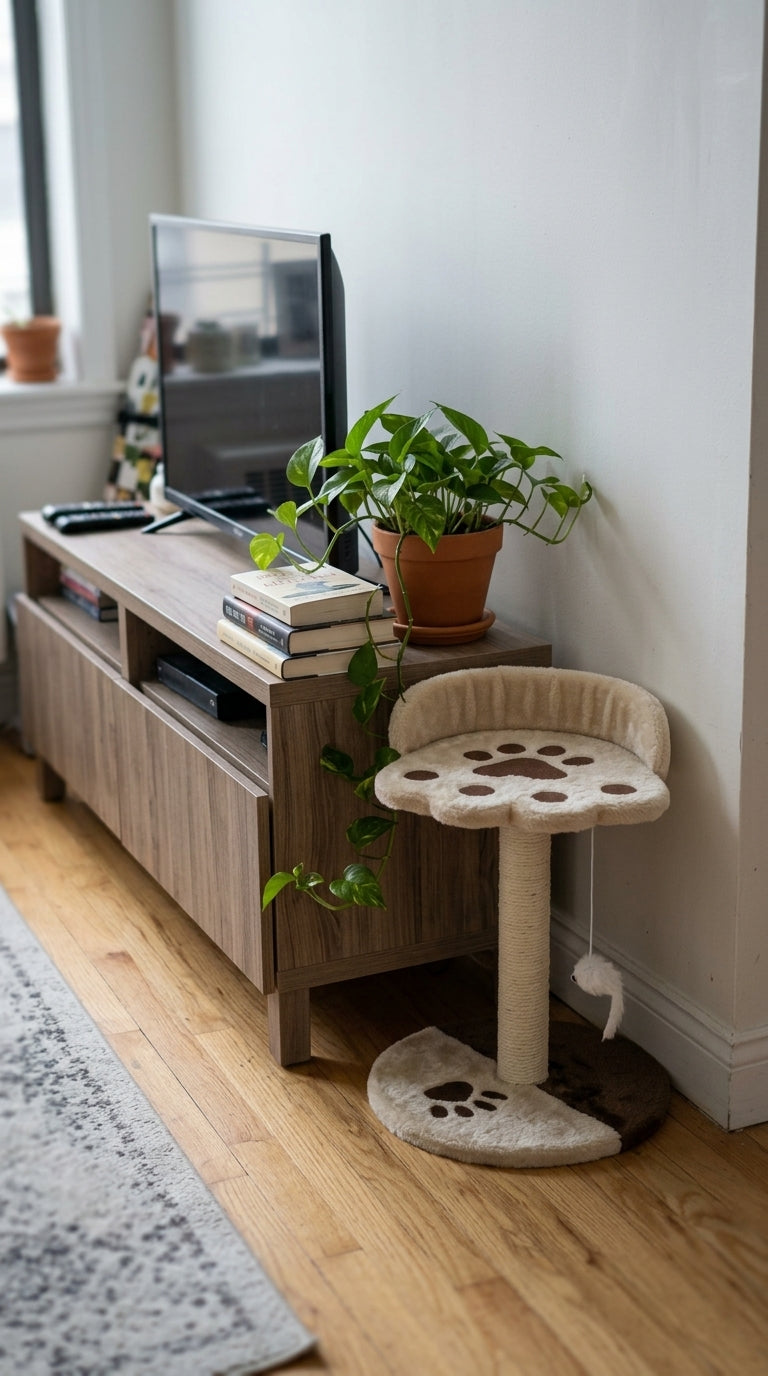 Arbre à Chat Design avec Griffoir Sisal & Jouet Suspendu