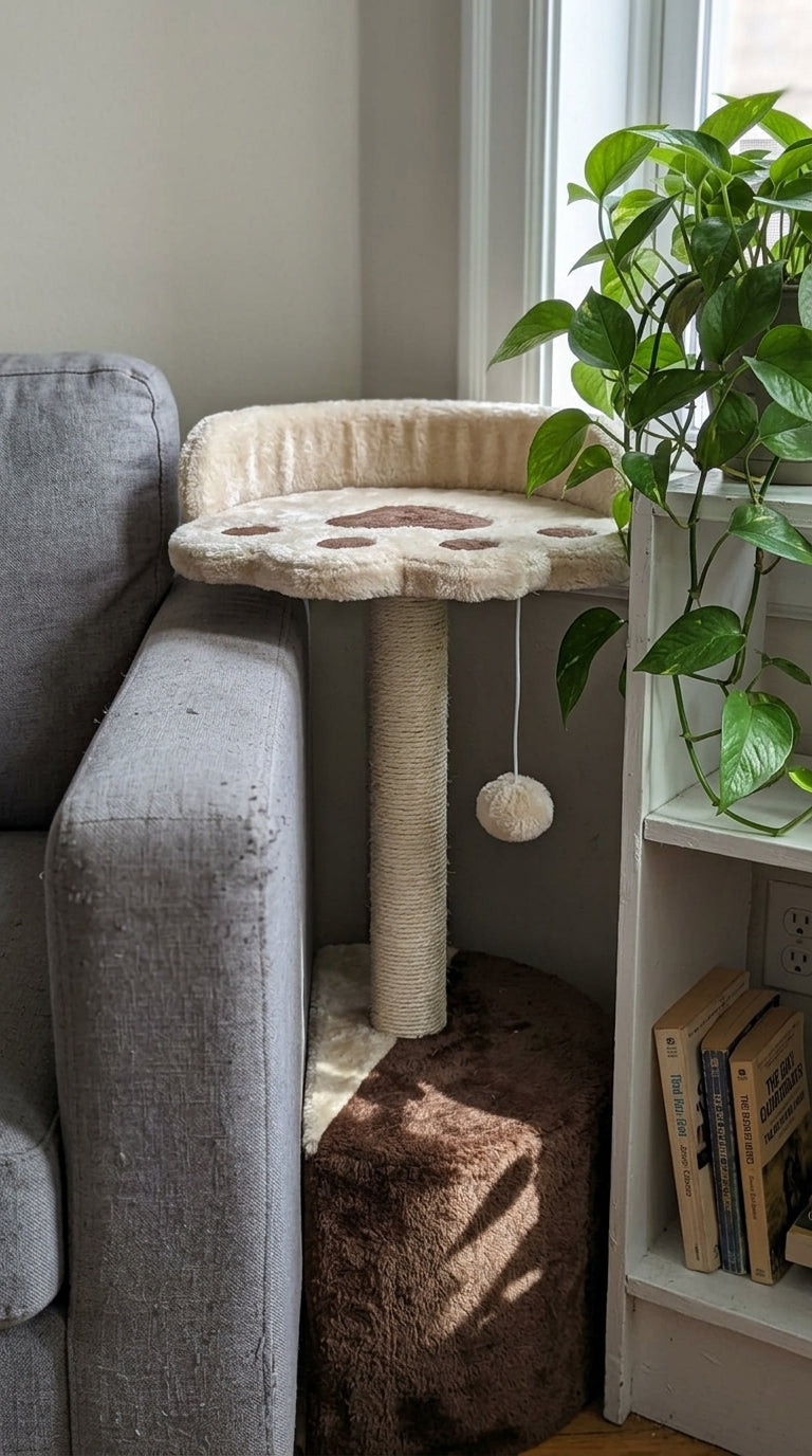 Arbre à Chat Design avec Griffoir Sisal & Jouet Suspendu
