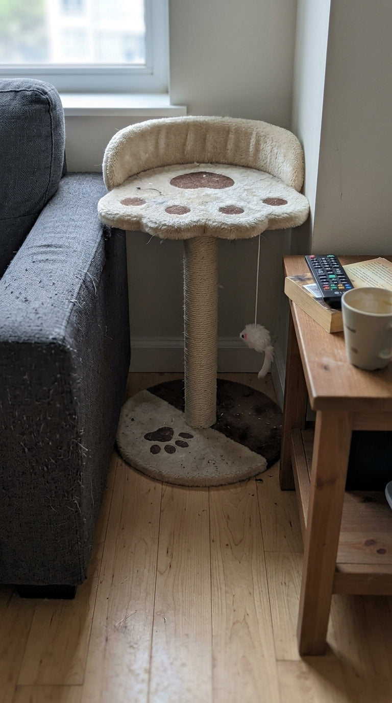 Arbre à Chat Design avec Griffoir Sisal & Jouet Suspendu