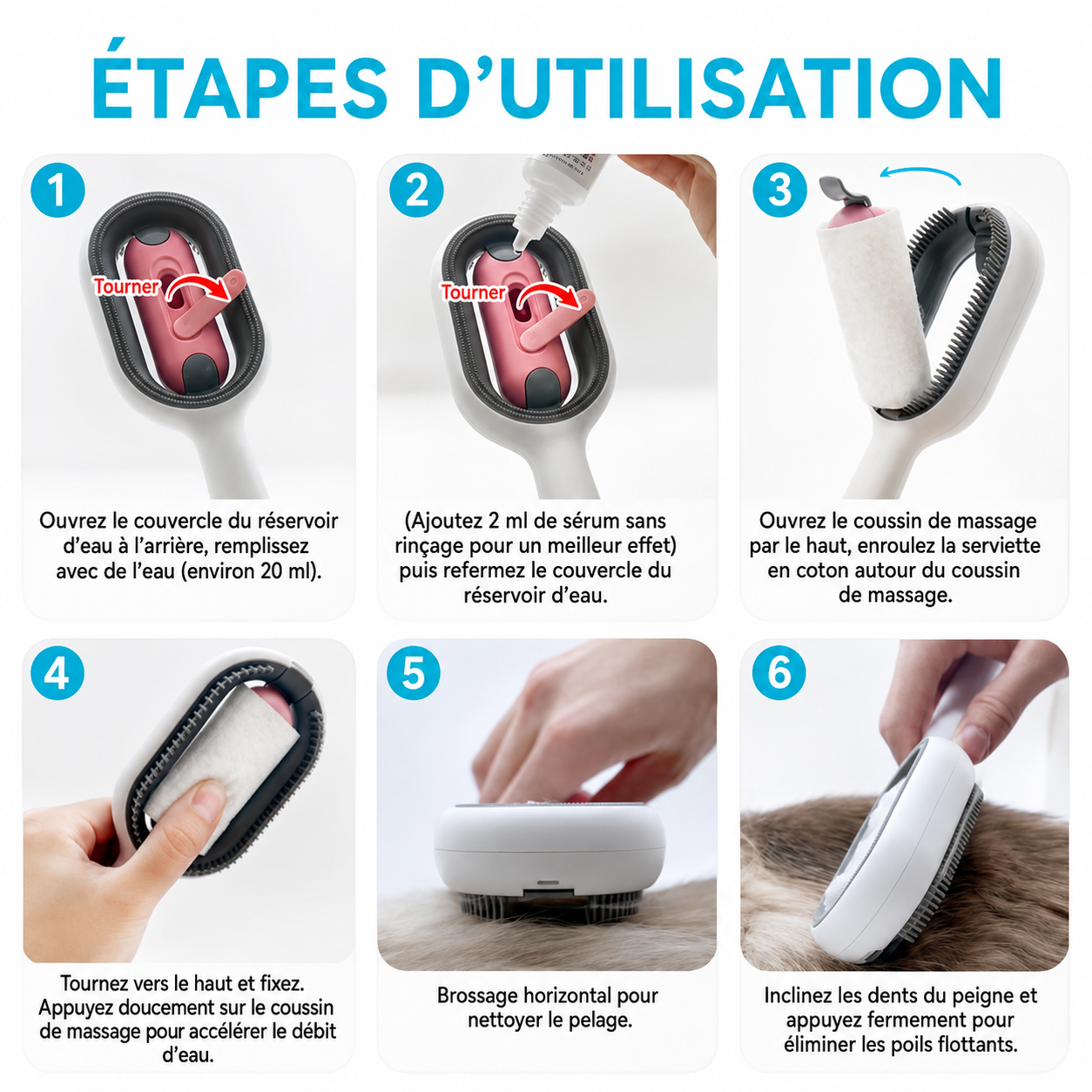 Brosse de Toilettage 3-en-1 pour Chien et Chat – Brossage, Massage & Bain
