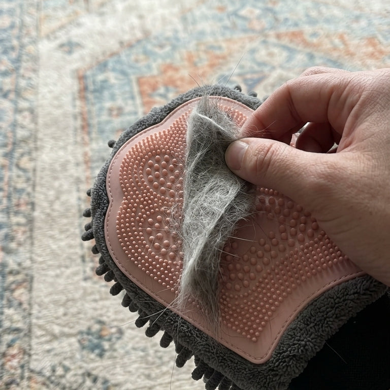 Gant de Toilettage & Bain 2-en-1 pour Chien et Chat – Silicone + Microfibre