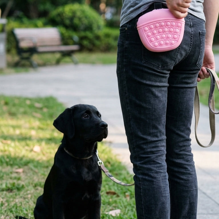Pochette à Friandises pour Chien – Sac de Dressage Silicone avec Clip Ceinture