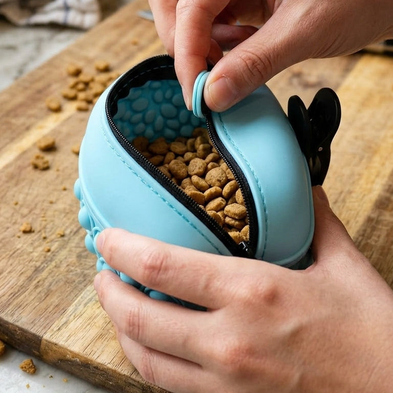 Pochette à Friandises pour Chien – Sac de Dressage Silicone avec Clip Ceinture
