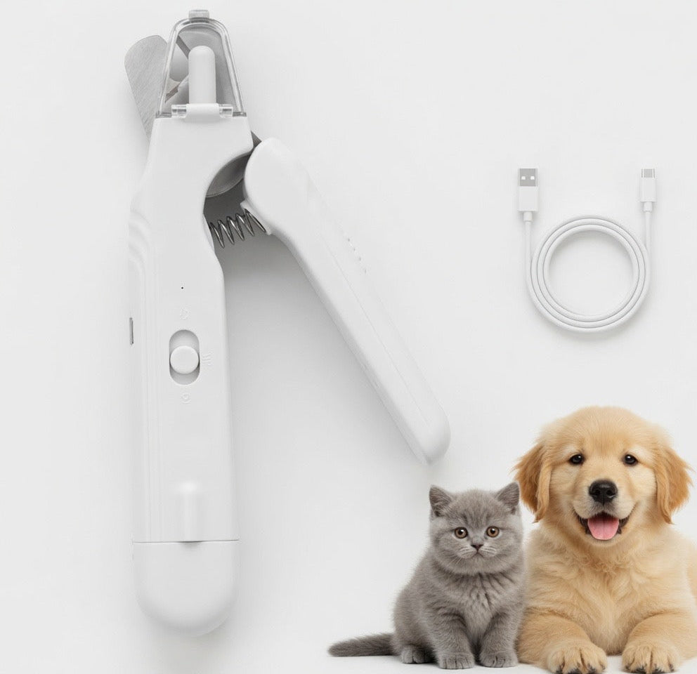 Coupe-Griffes LED 2-en-1 pour Chien et Chat – Rechargeable USB-C