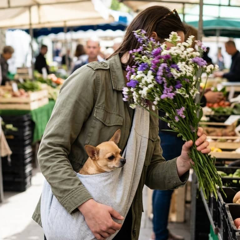 Sac de Transport Bandoulière pour Chien et Chat – Coton Réversible