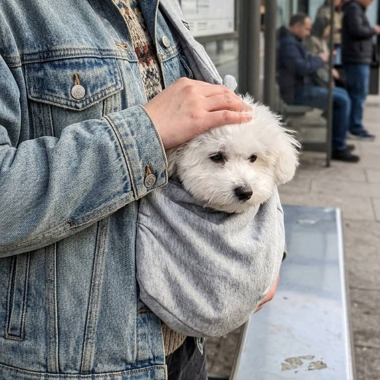 Sac de Transport Bandoulière pour Chien et Chat – Coton Réversible